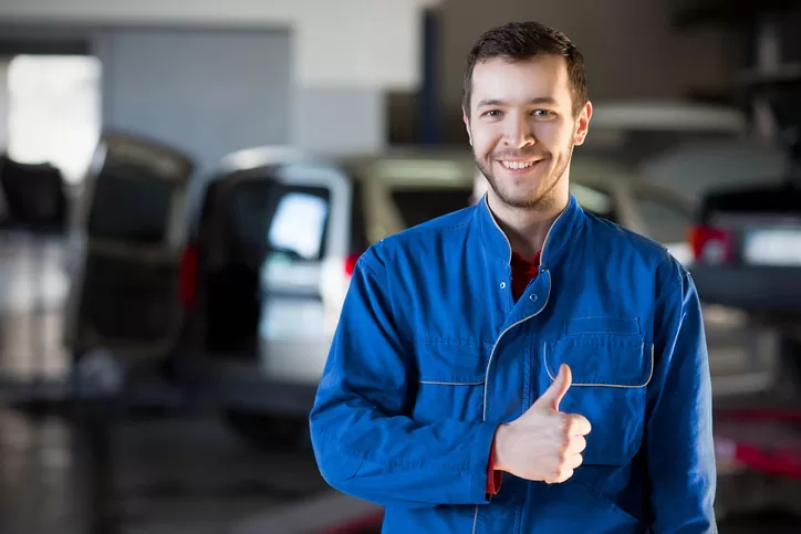 Workshop technician at work
